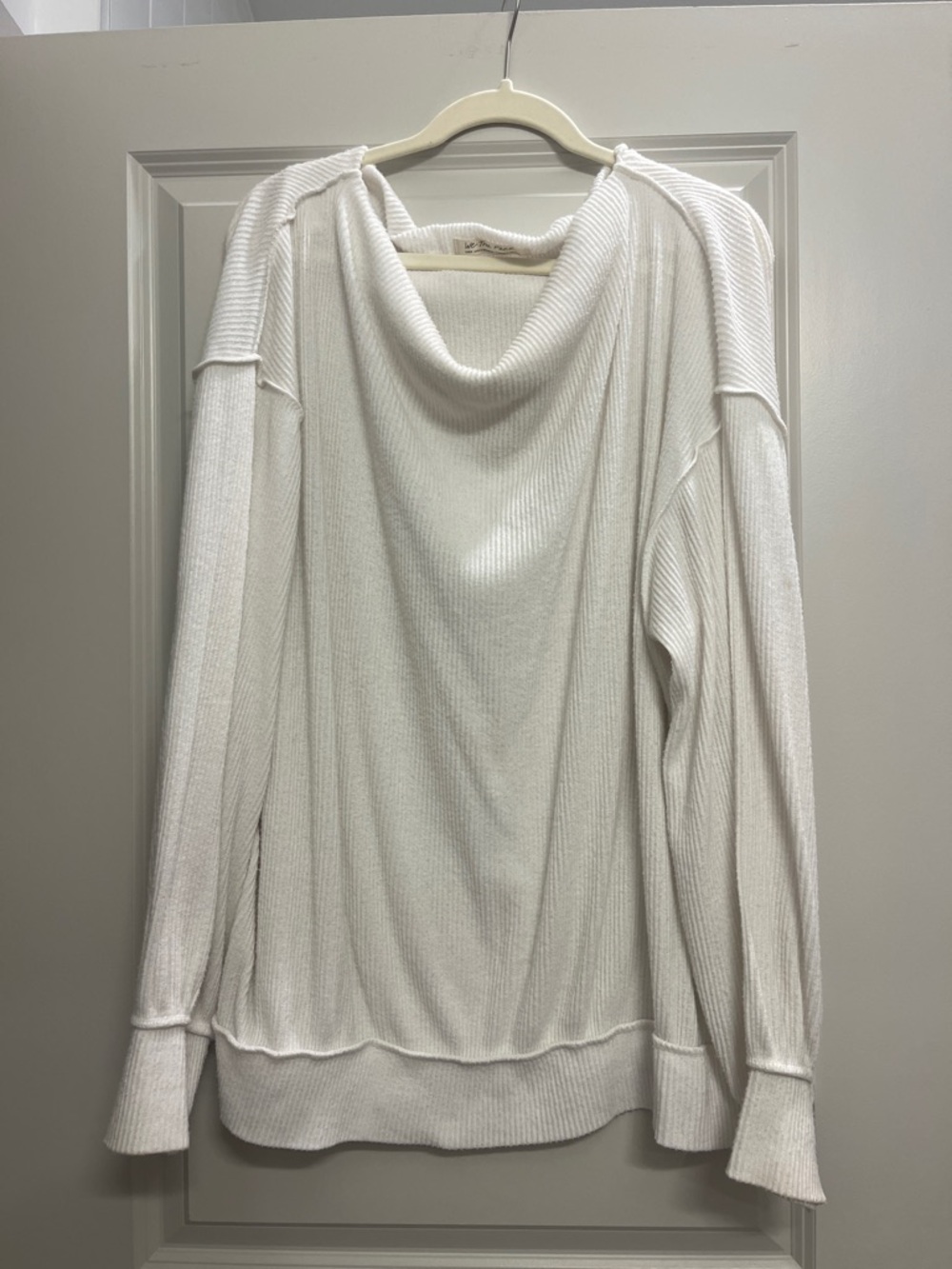 We The Free White Ribbed Knit Top
